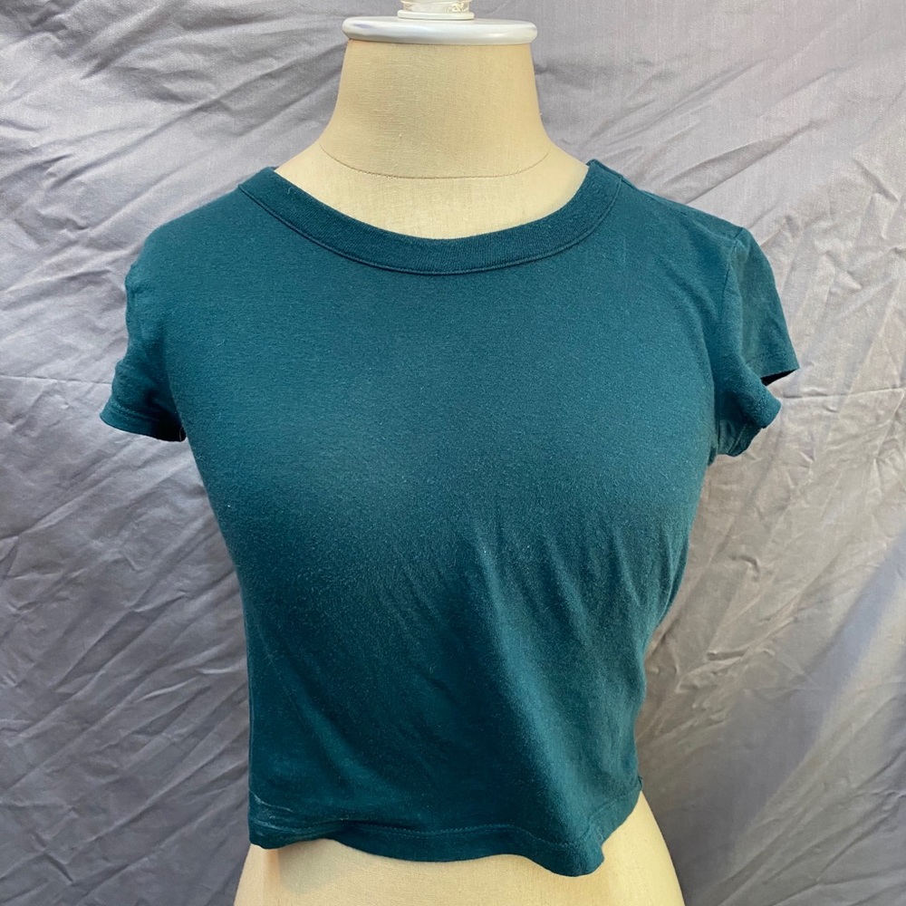 Teal Crop Top Tee